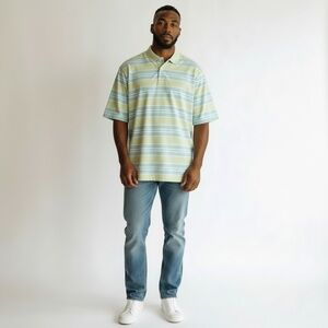 St. John’s Bay Polo Shirt Green Blue XL Men’s Legacy Polo